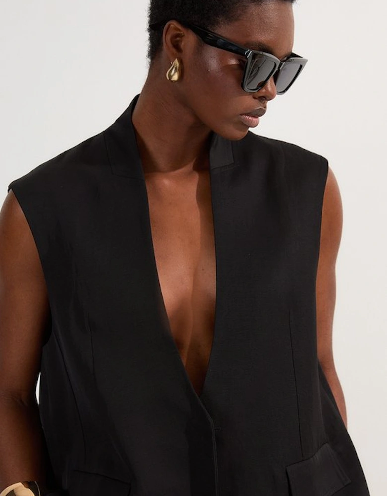 Viscose Linen Tailored Waistcoat
