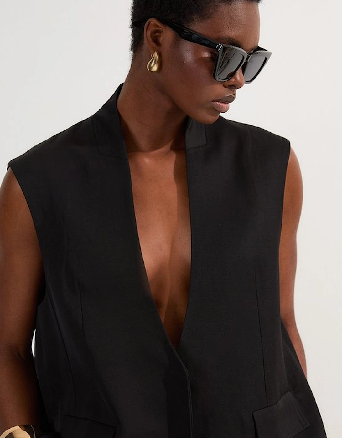 Viscose Linen Tailored Waistcoat