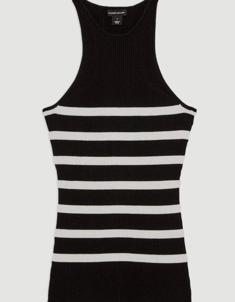 Viscose Blend Rib Knit Racer Vest