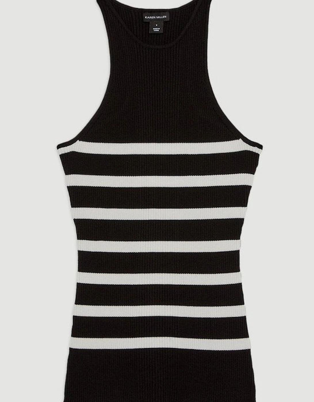 Viscose Blend Rib Knit Racer Vest