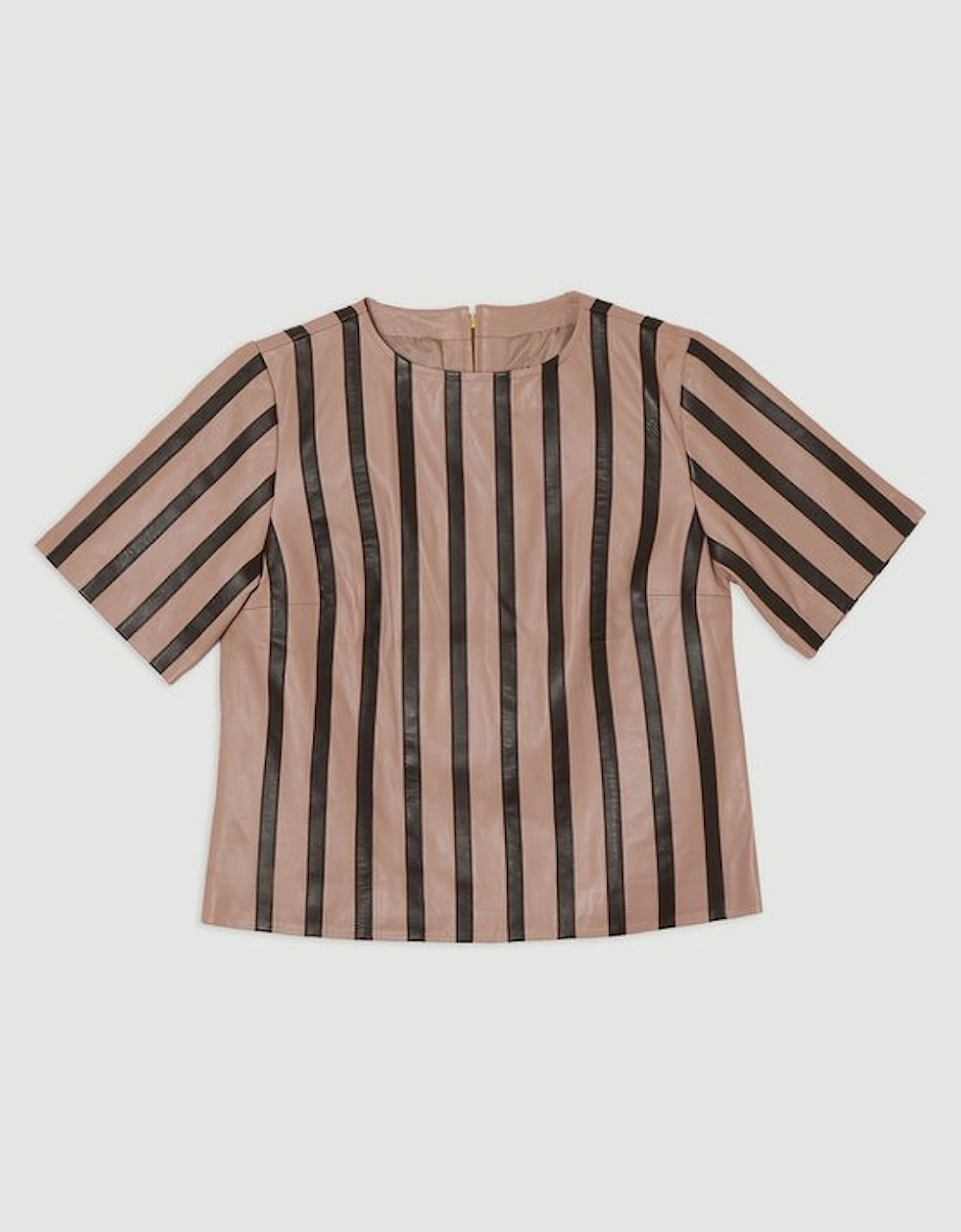 Leather Stripe Mix Top