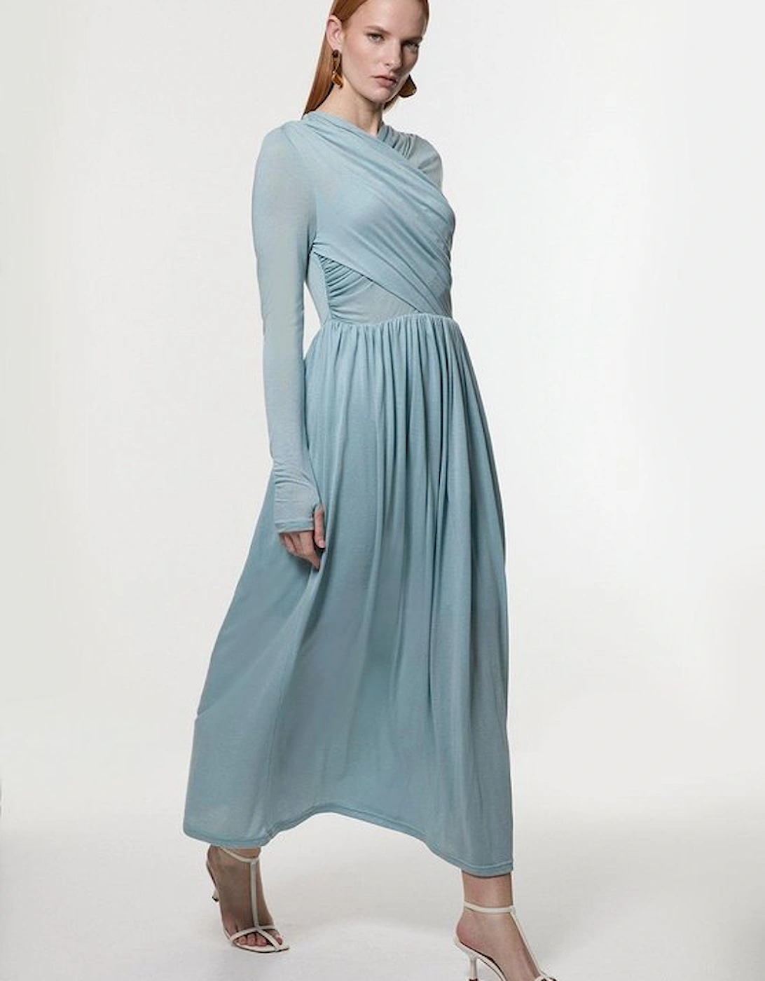 Premium Tencel Jersey Wrap Detail Midi Dress, 5 of 4