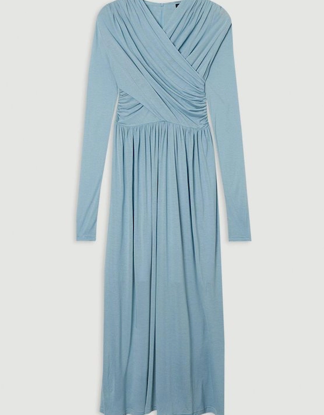 Premium Tencel Jersey Wrap Detail Midi Dress