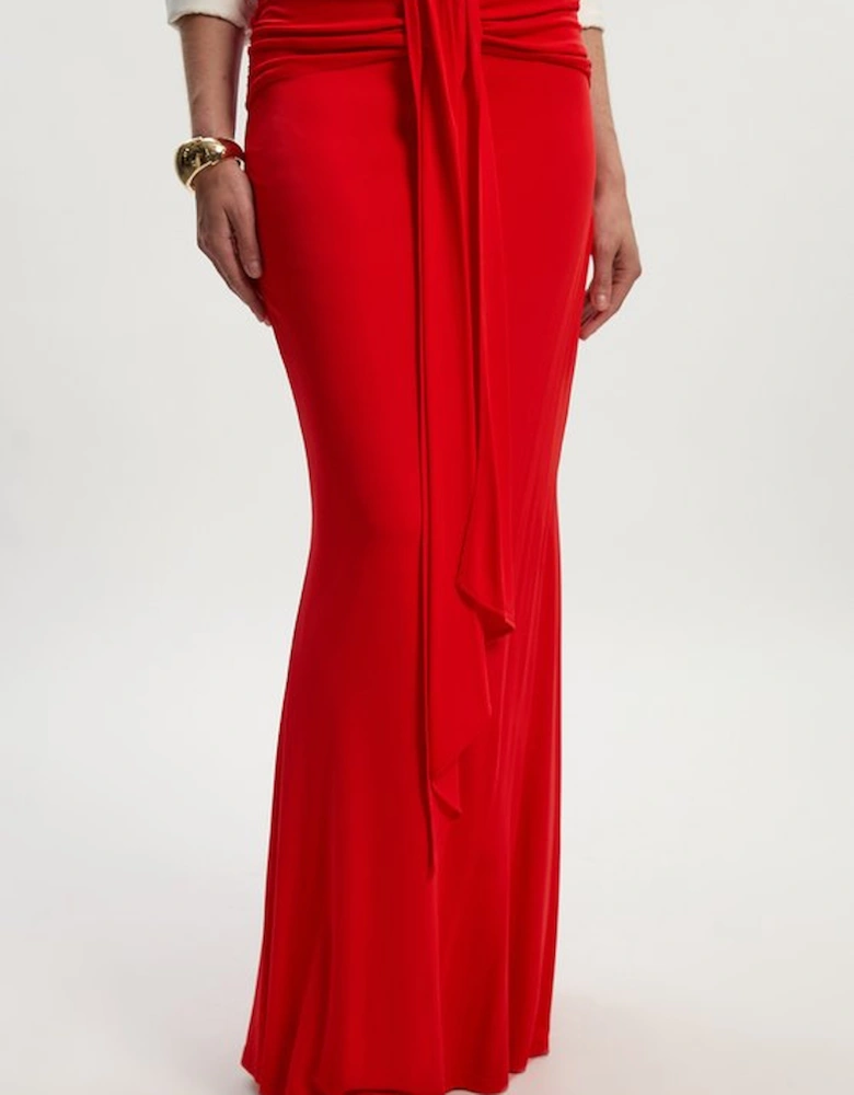 Premium Stretch Crepe Jersey Maxi Skirt