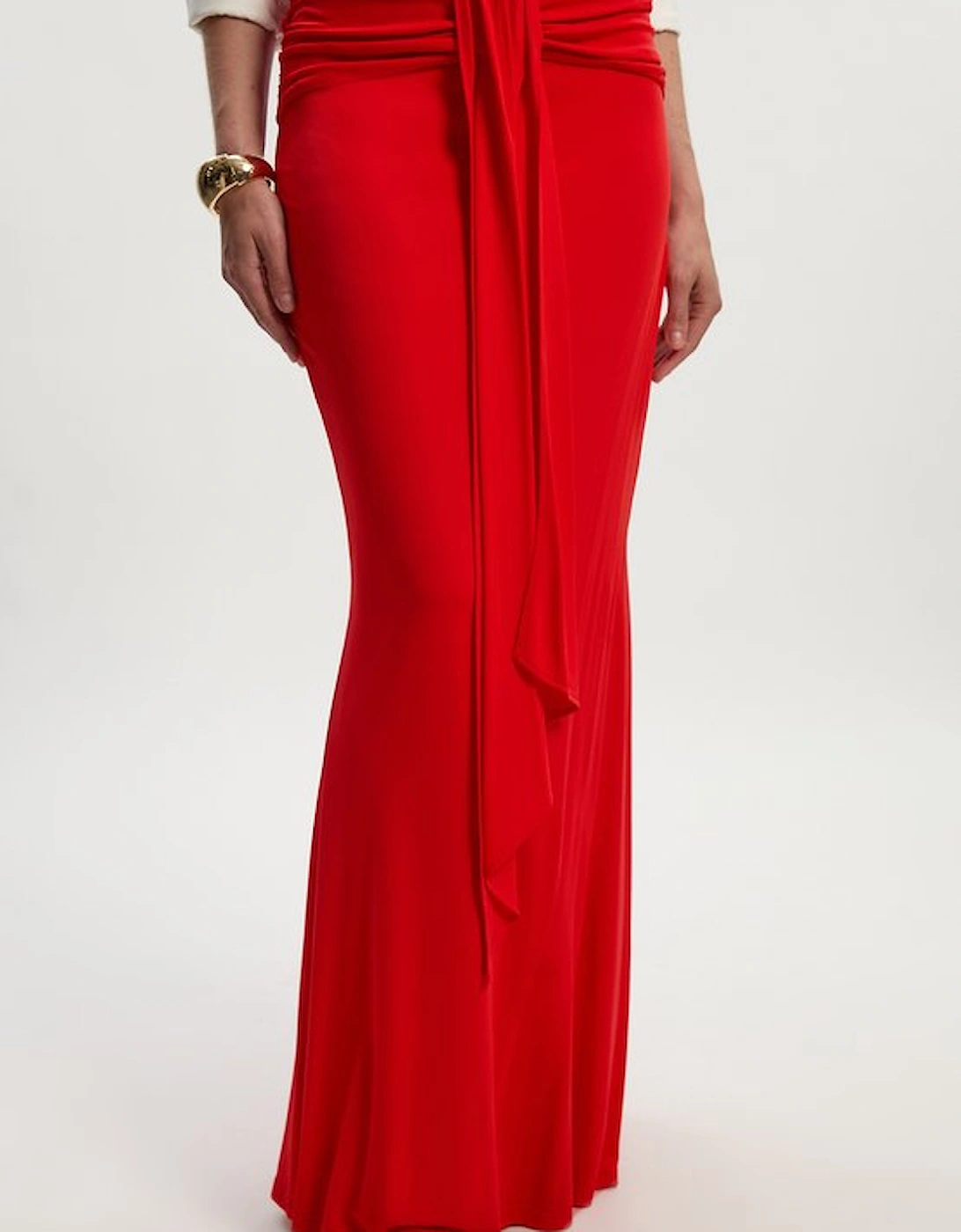 Premium Stretch Crepe Jersey Maxi Skirt