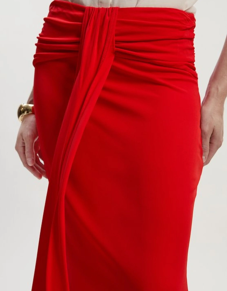 Premium Stretch Crepe Jersey Maxi Skirt