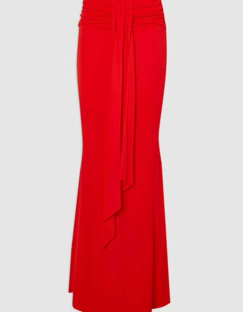 Premium Stretch Crepe Jersey Maxi Skirt