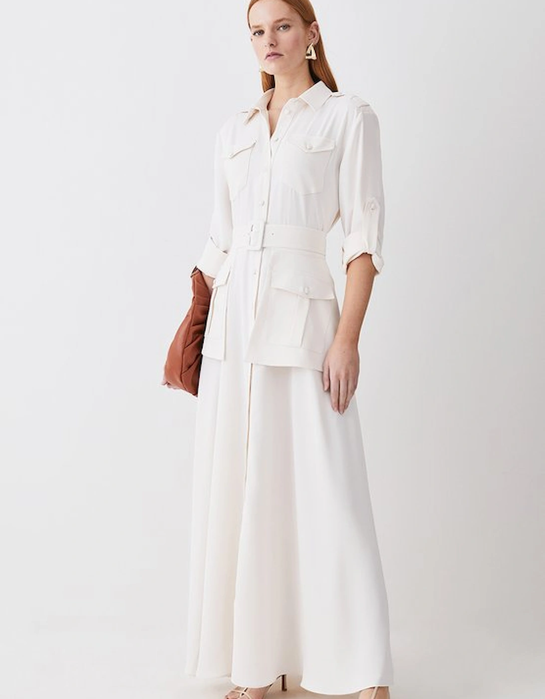 Tall Soft Tailored Belted Maxi Shirt Dress, 5 of 4