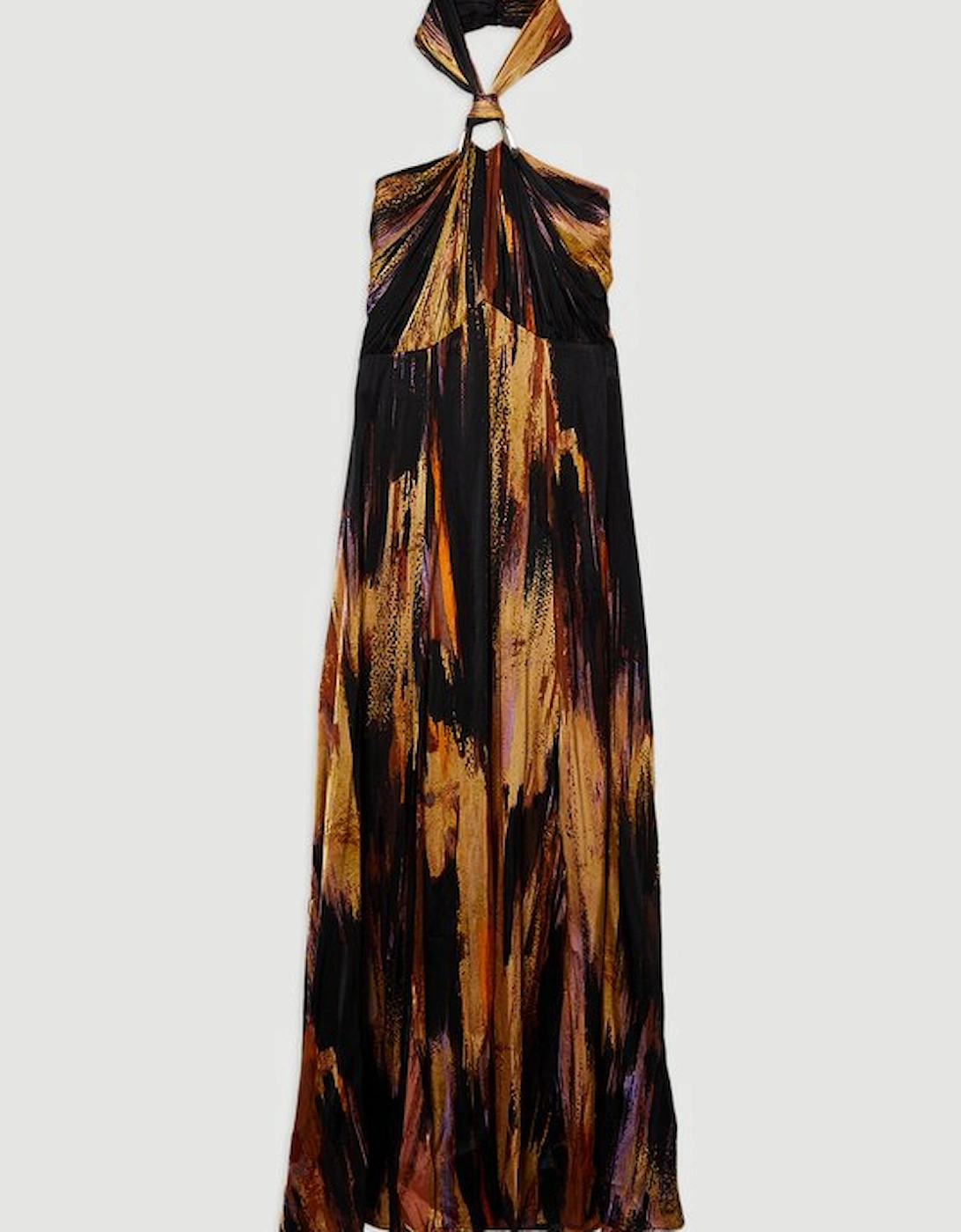 Petite Marble Devour Halter Neck Maxi Dress