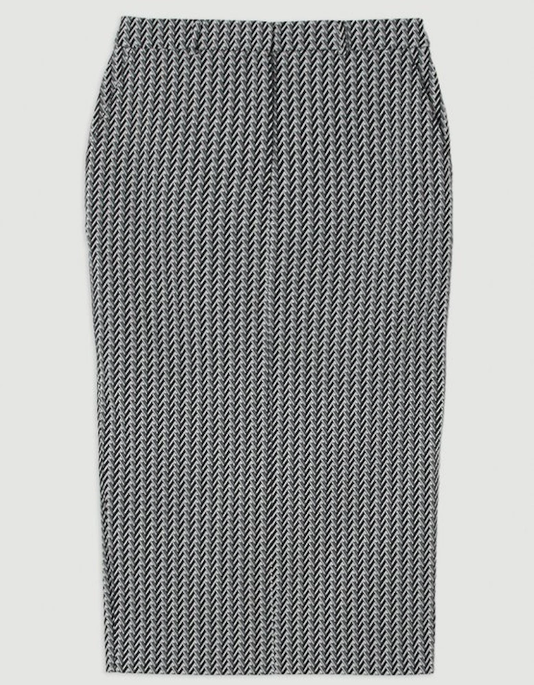 Jacquard Tailored Maxi Pencil Skirt