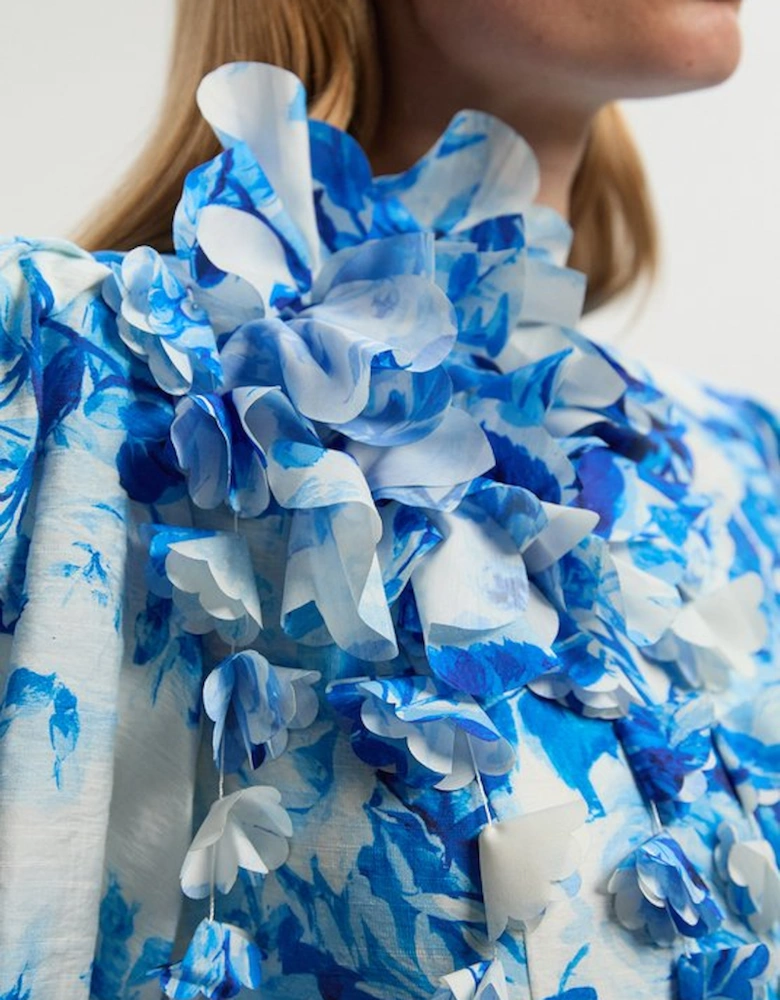 Tall Rosette Ruffle Woven Mini Dress