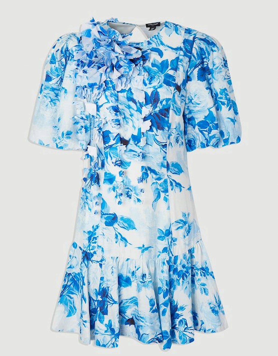 Tall Rosette Ruffle Woven Mini Dress