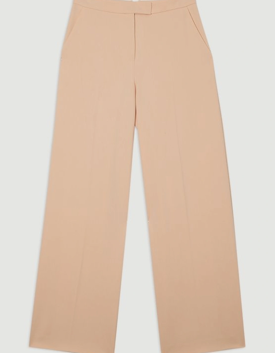 Polished Viscose Tailored Wide Leg Trouser