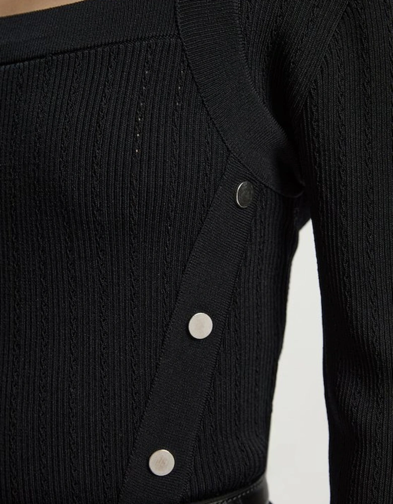 Dome Button Detail Knitted Top