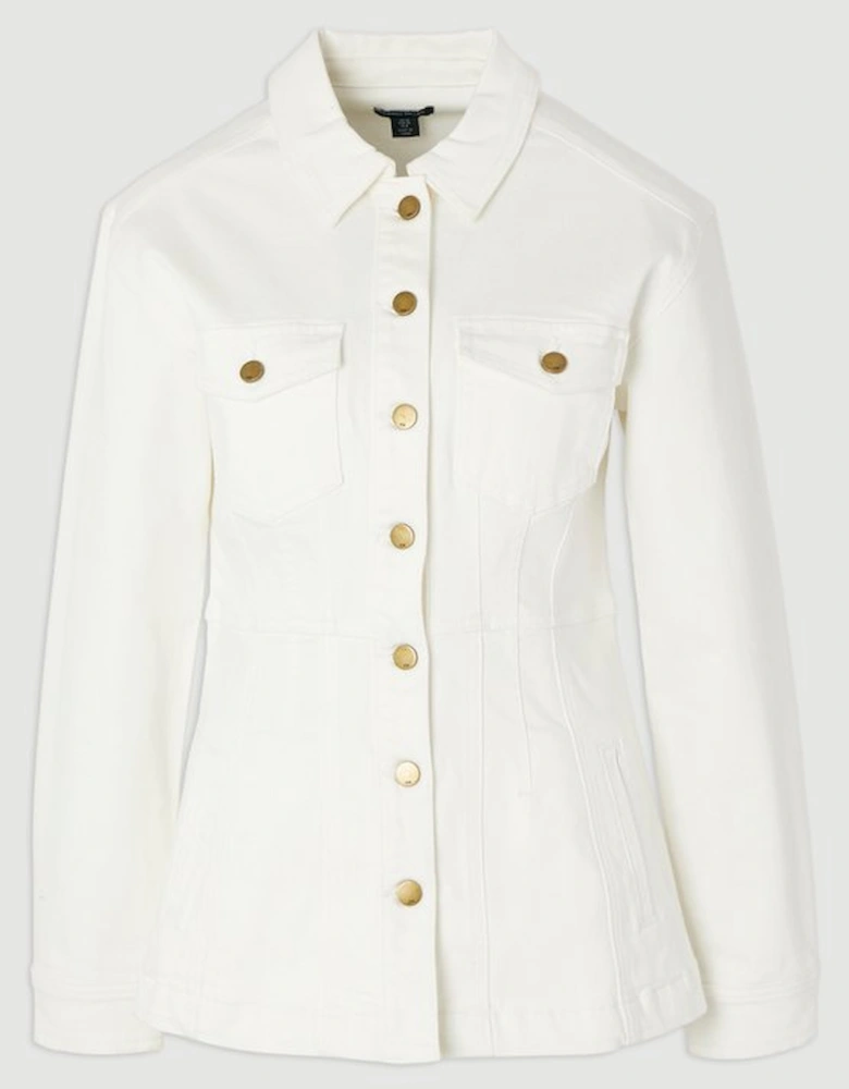 Denim Corset Waist Detail Jacket