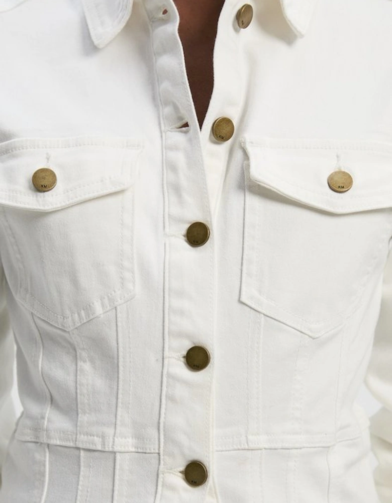 Denim Corset Waist Detail Jacket