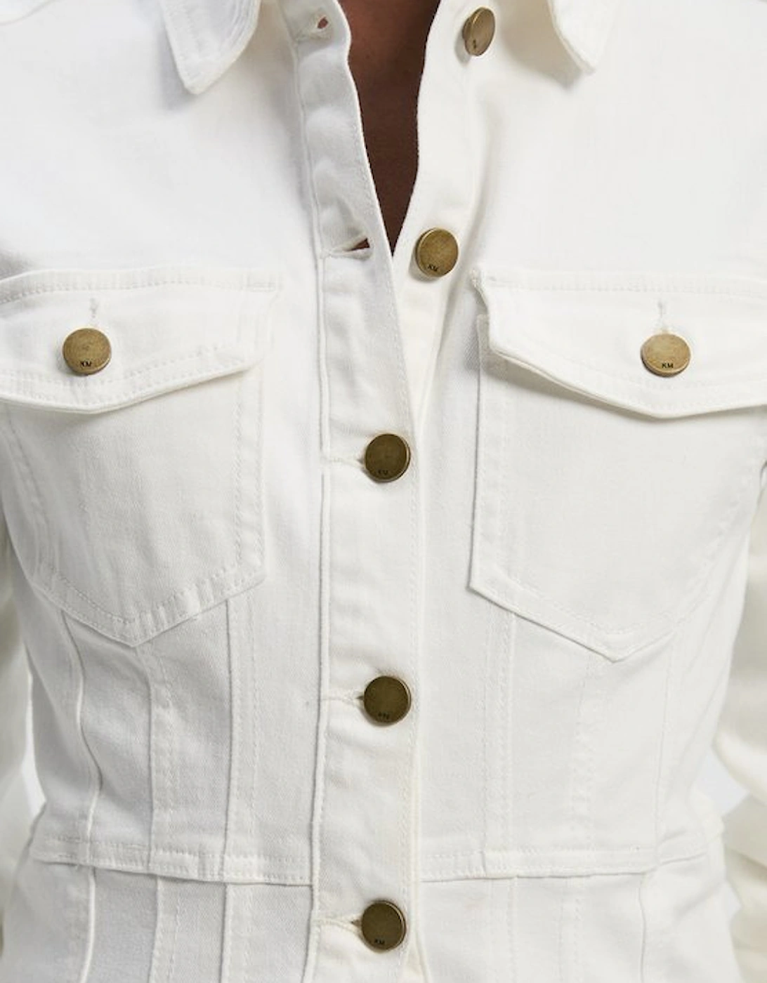 Denim Corset Waist Detail Jacket