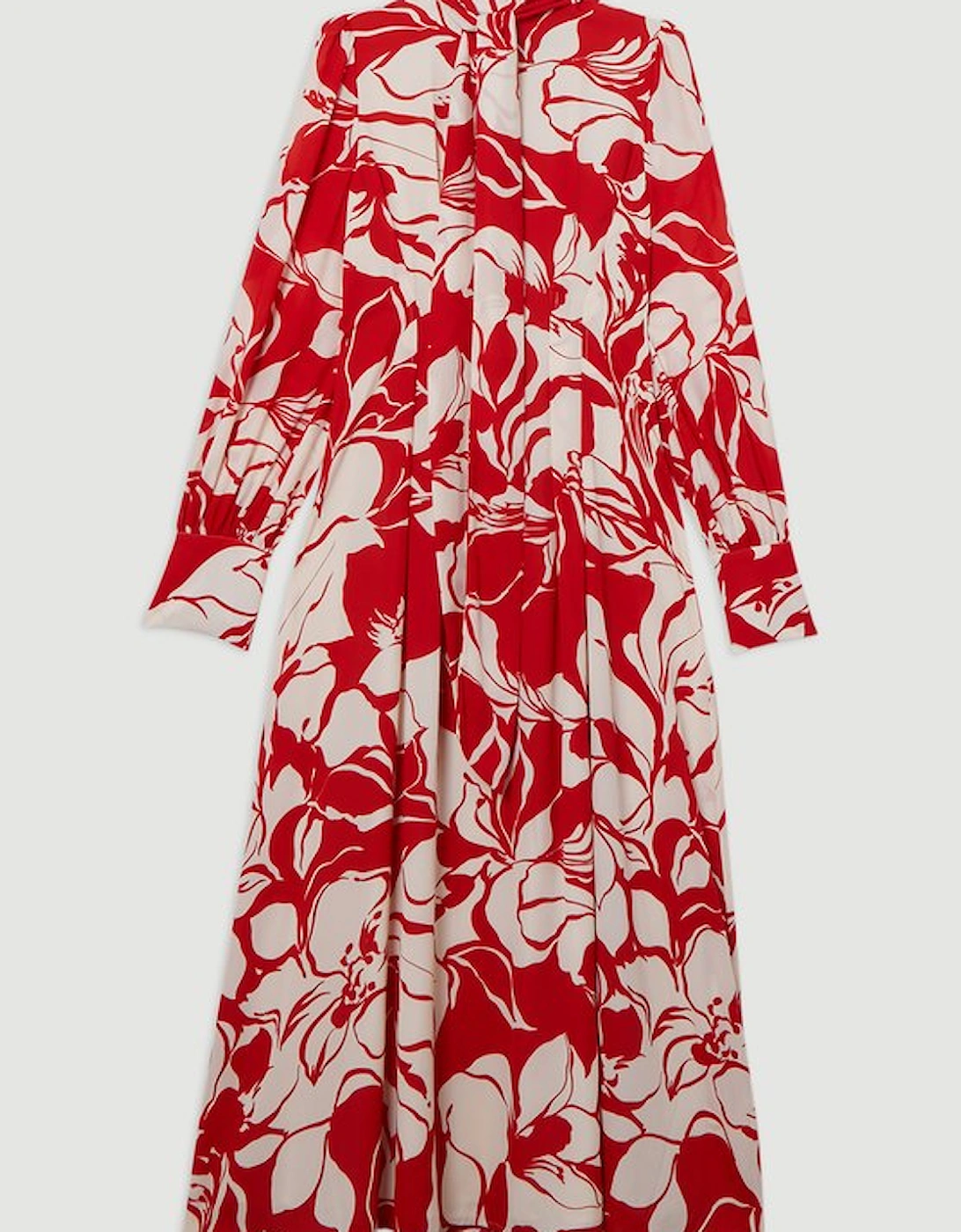 Petite Printed Tie Neck Woven Maxi Dress