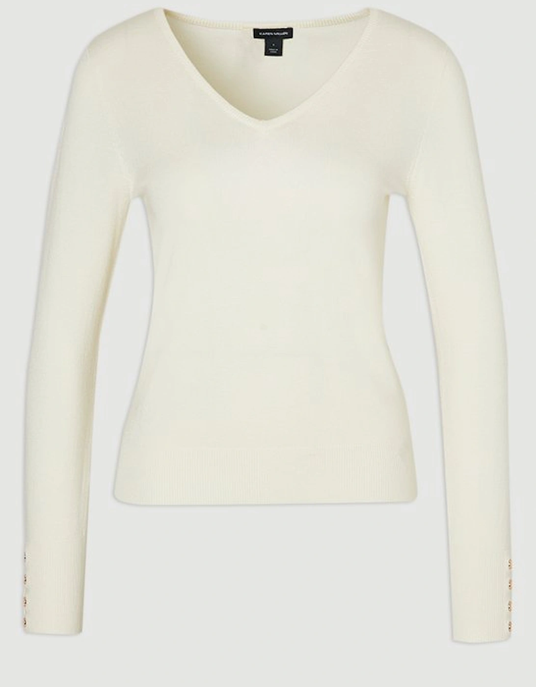 Plus Size Viscose Blend Knitted V Neck Jumper