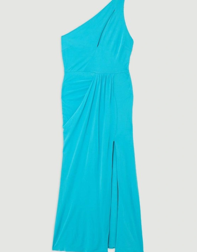Petite Premium Viscose Jersey Bandeau Split Maxi Dress