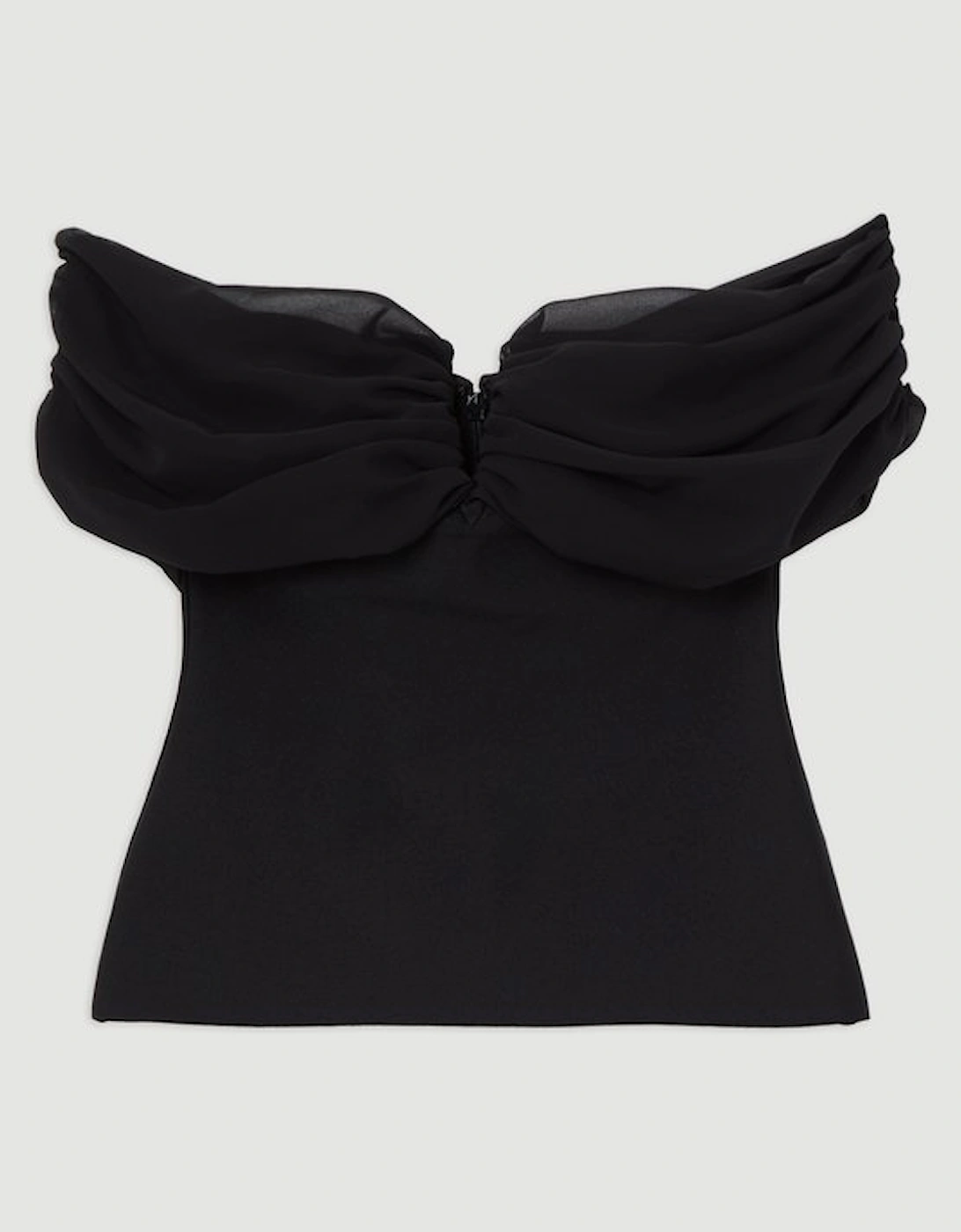 Figure Form Bandage Knit Woven Bardot Top