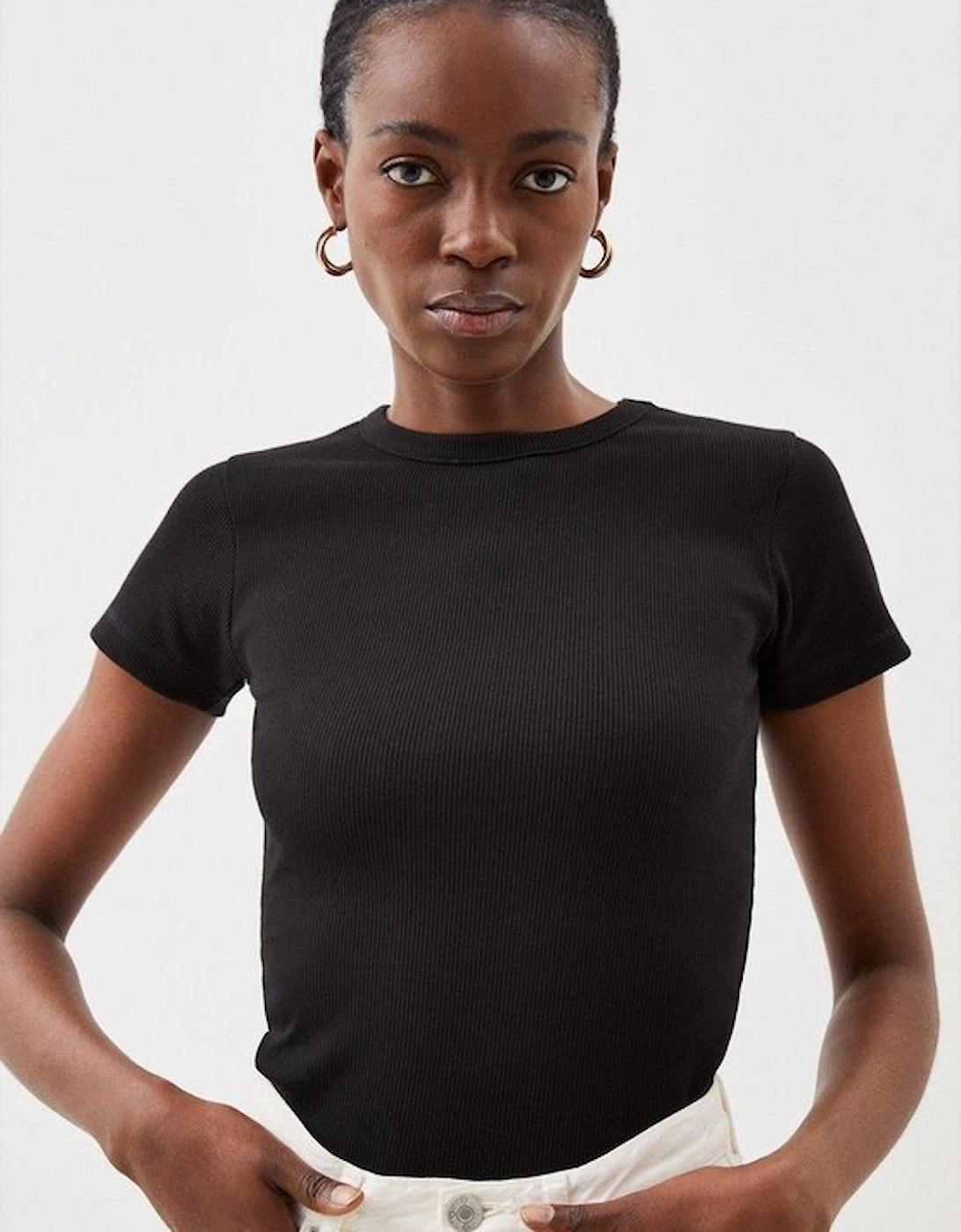 Compact Jersey Short Sleeve Ribbed Top, 5 of 4