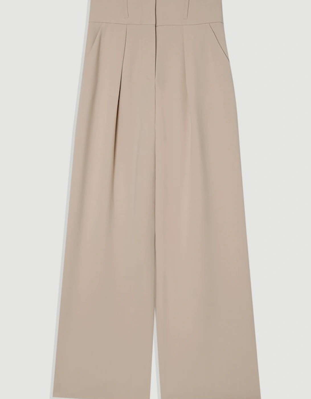 Compact Stretch Essential Tailored High Waist Wide Leg Trouser