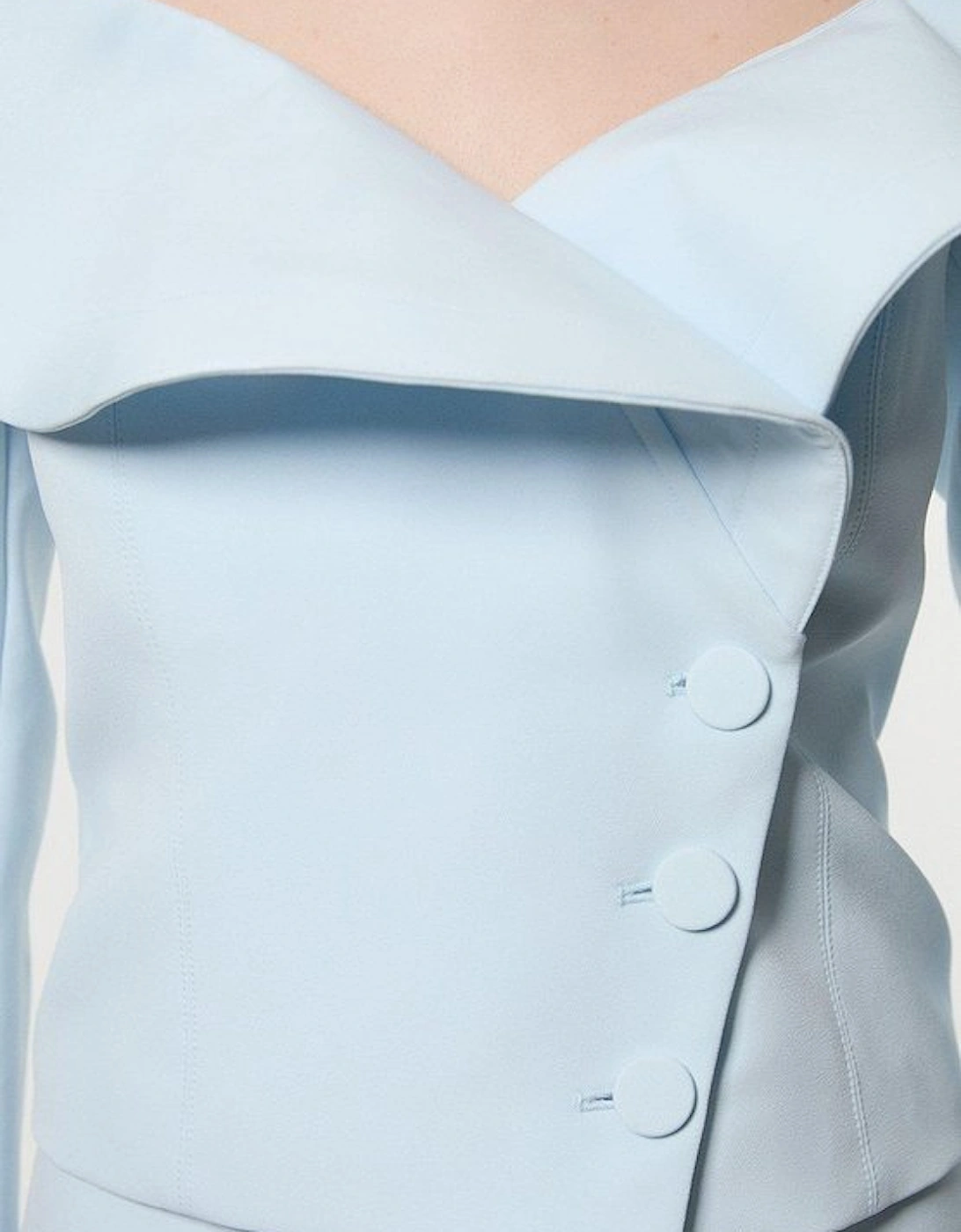 Drama Ruffle Asymmetric Tailored Jacket
