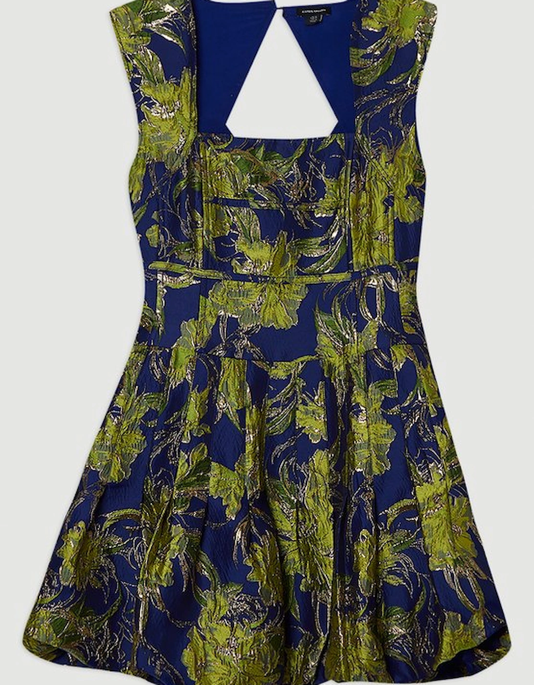 Tall Floral Jacquard Tailored Puff Mini Dress