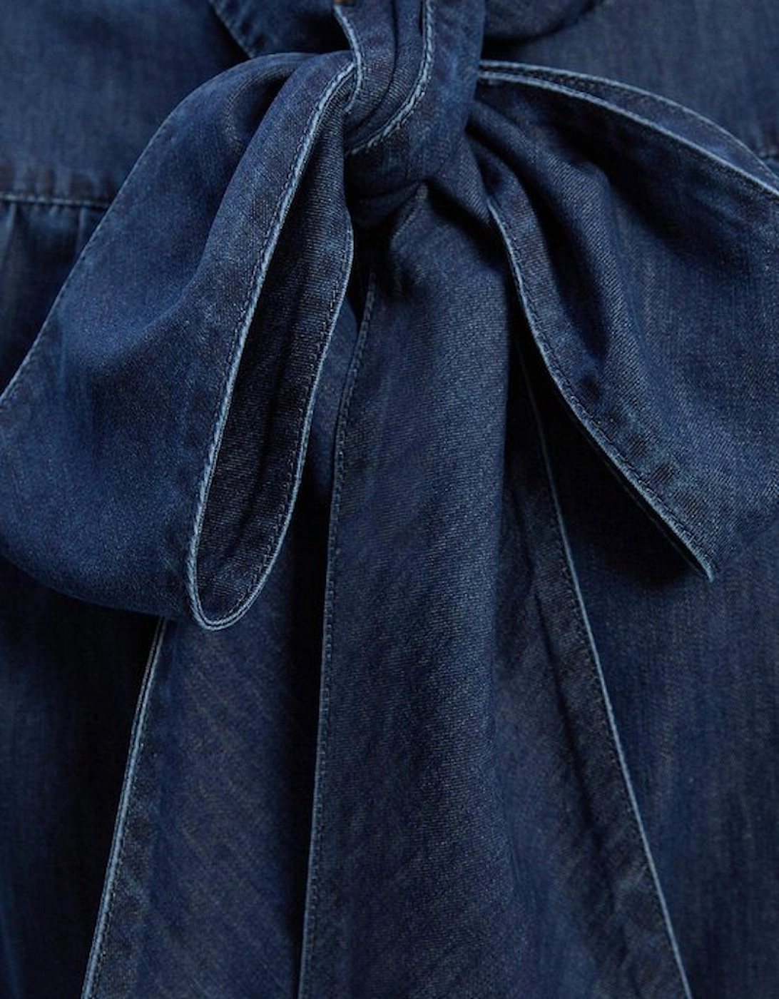 Denim Pussybow Blouse