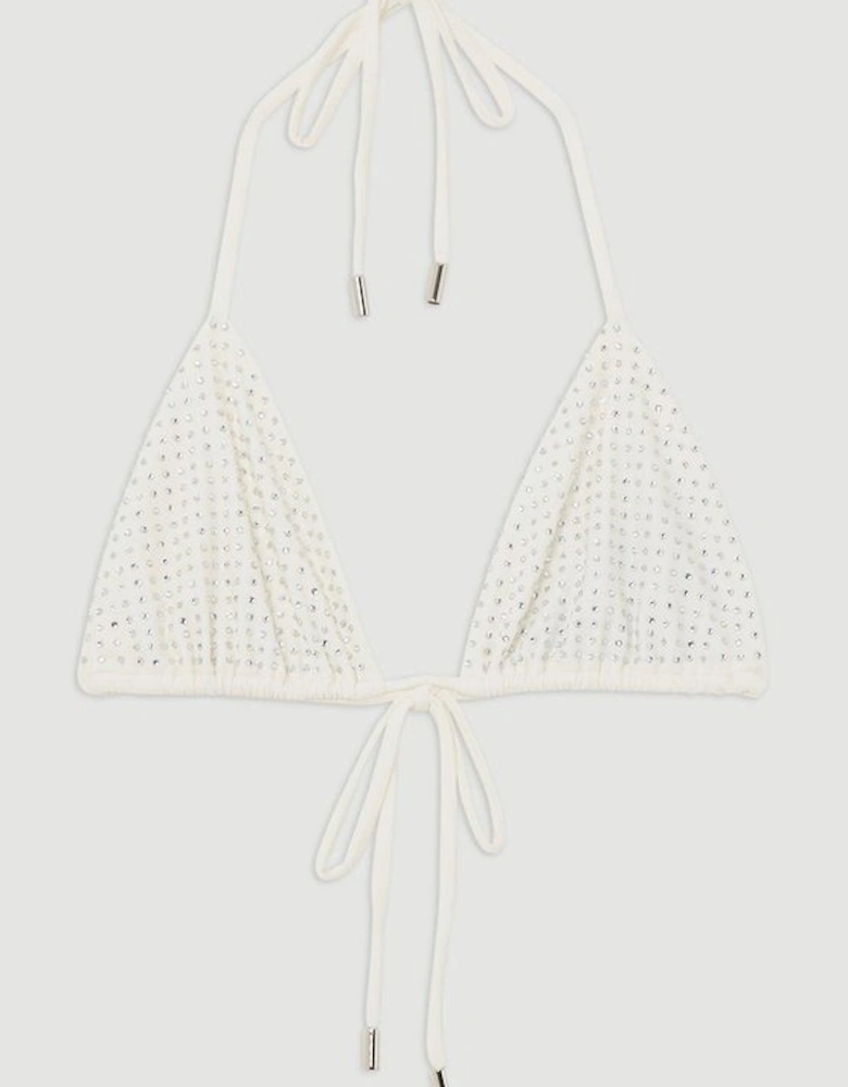 Embellished Triangle Bikini Top