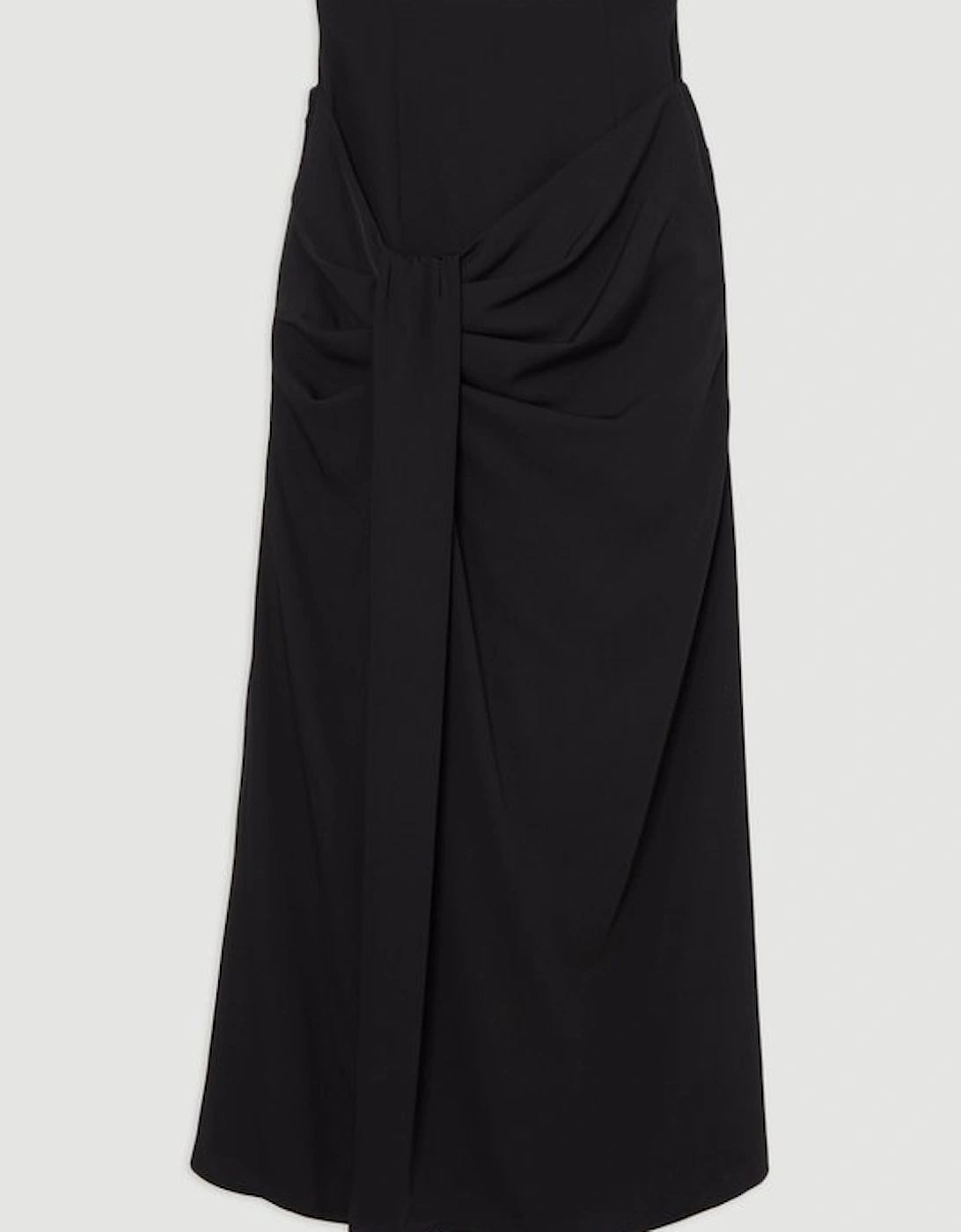 Soft Tailored High Waisted Draped Maxi Skirt