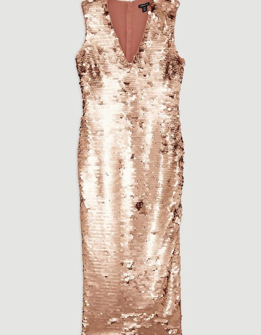 Sequin Deep Plunge Woven Midi Dress