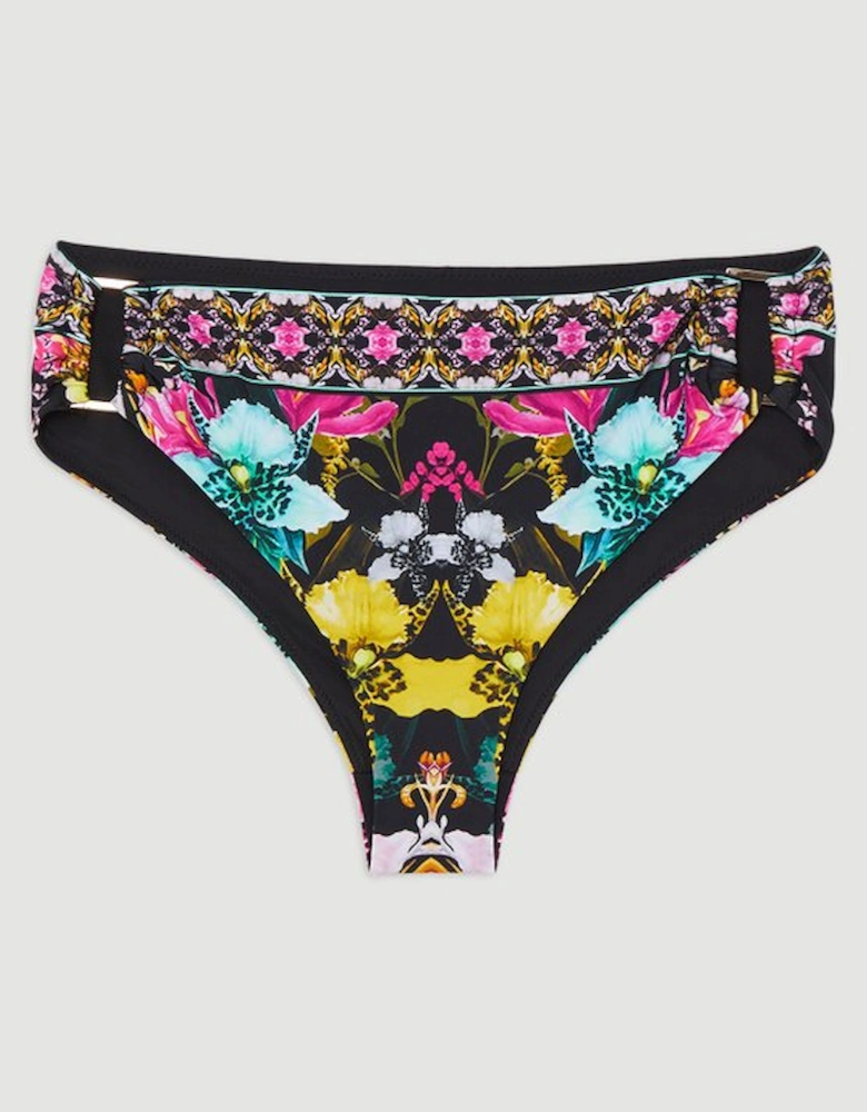 Mirror Print Plunge Bikini Bottoms