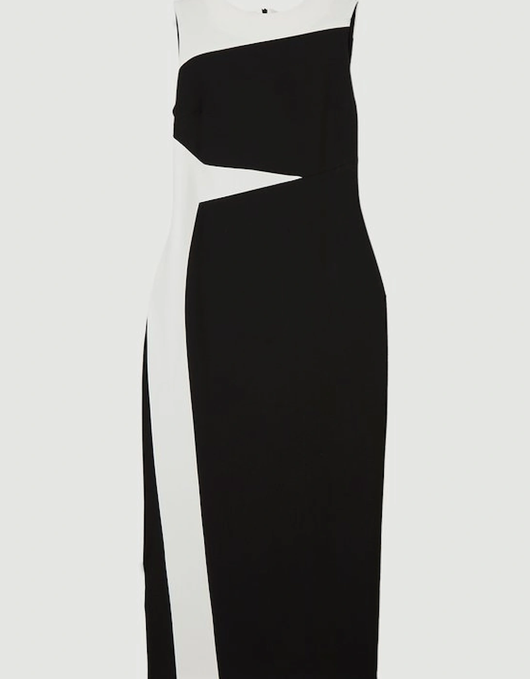 Clean Tailored Colour Block Pencil Midi Dress