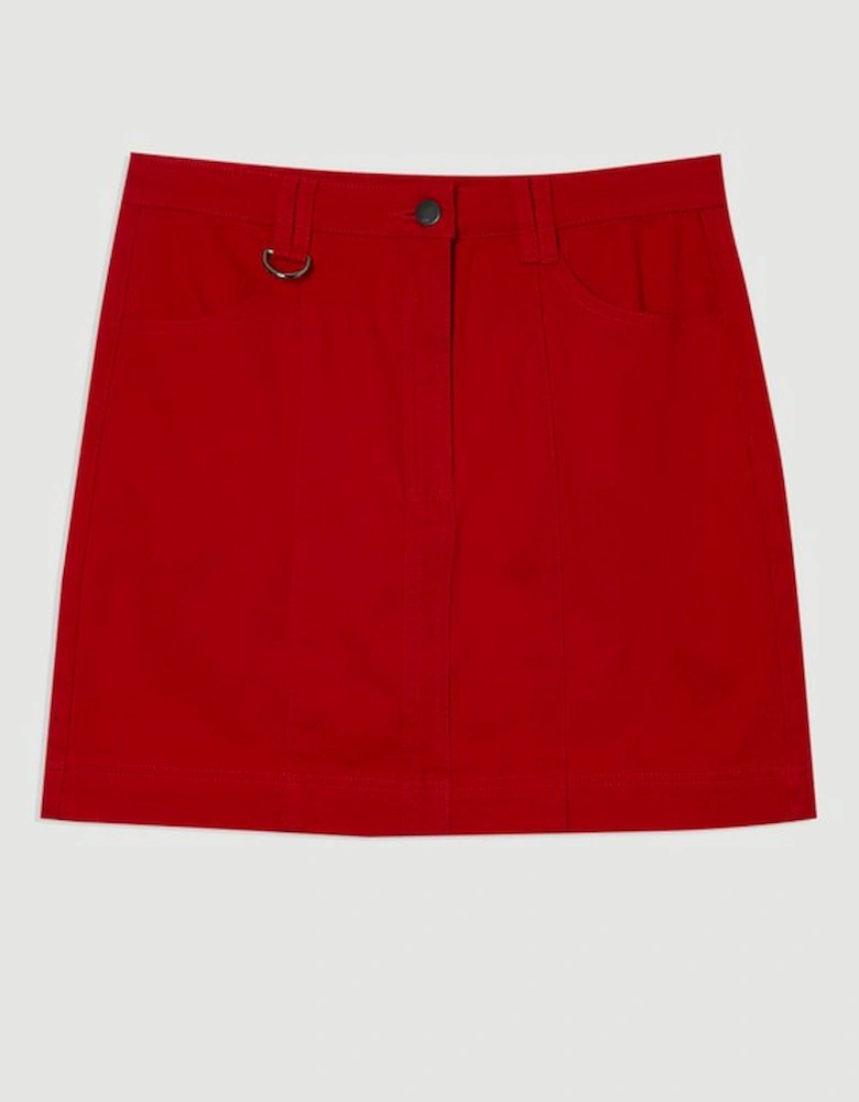 Denim Seamed Mini Skirt