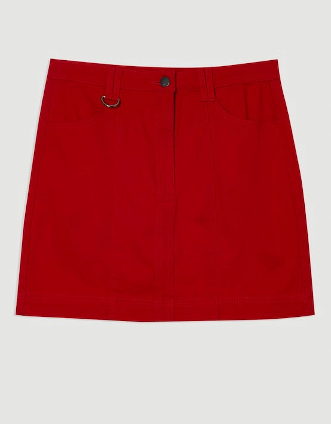 Denim Seamed Mini Skirt