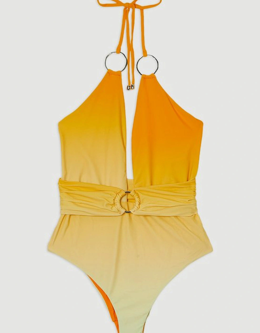 Ring Detail Plunge Ombre Swimsuit