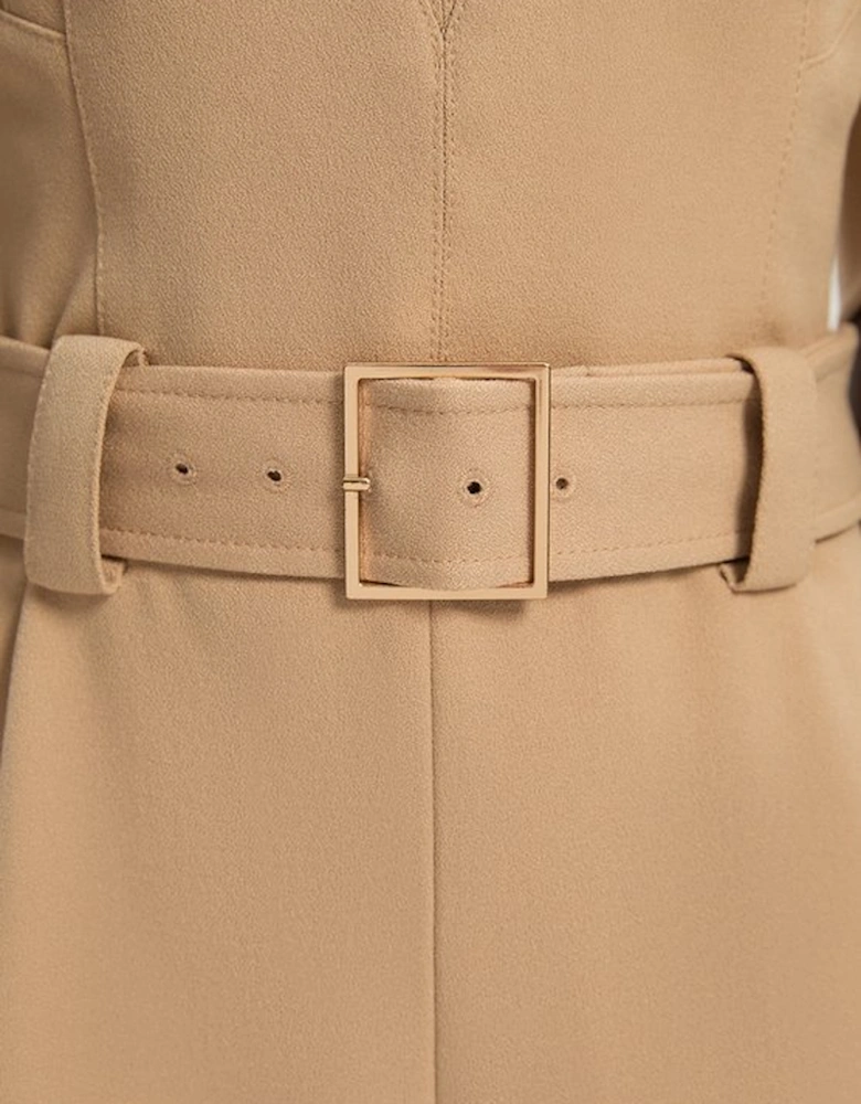 Tall Structured Crepe Forever Belted Jumpsuit