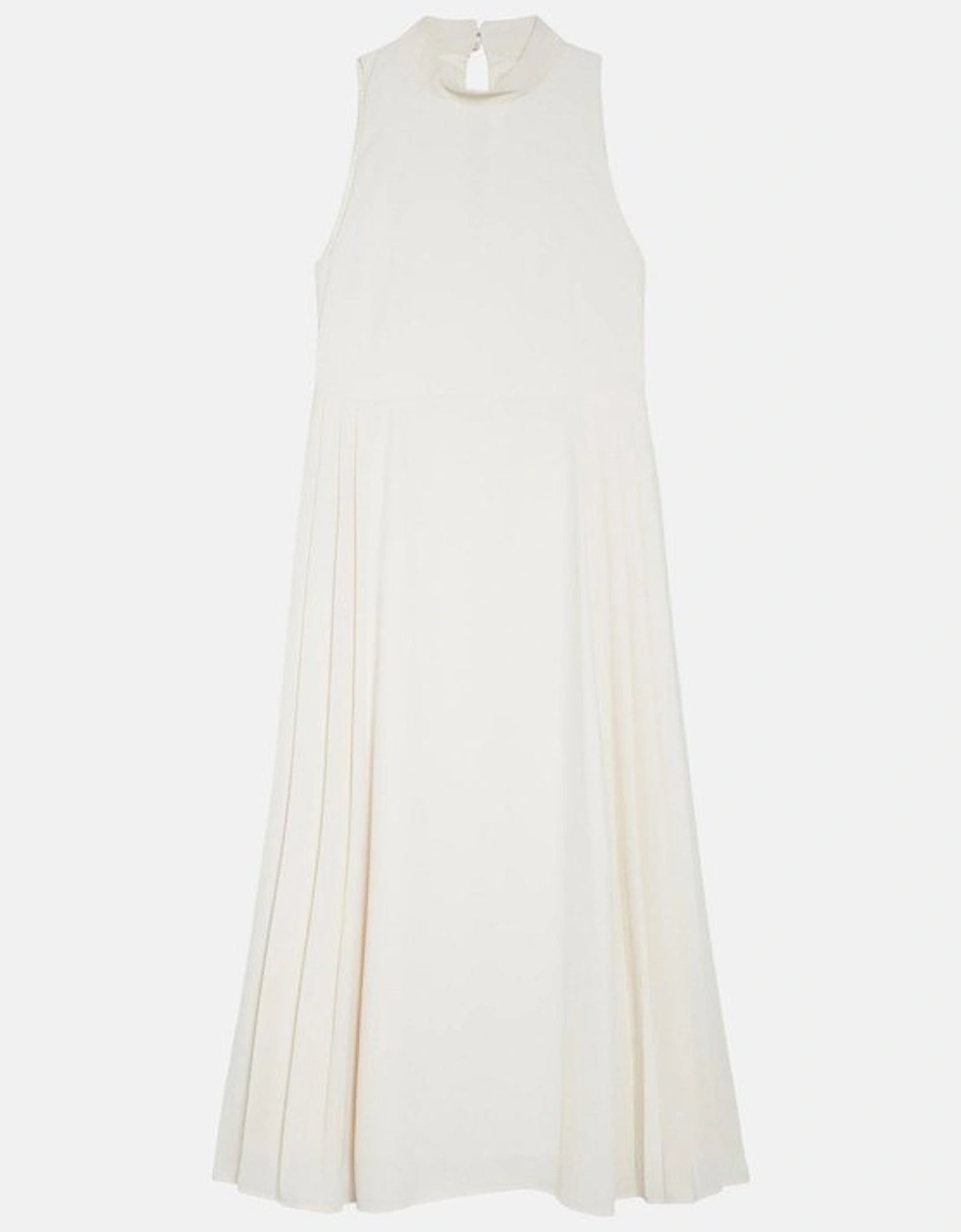 Soft Tailored Pleated Panel Maxi Dress