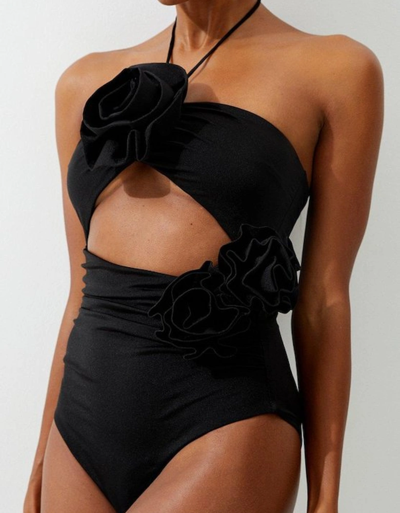 Rosette Cut Out Detail Swimsuit