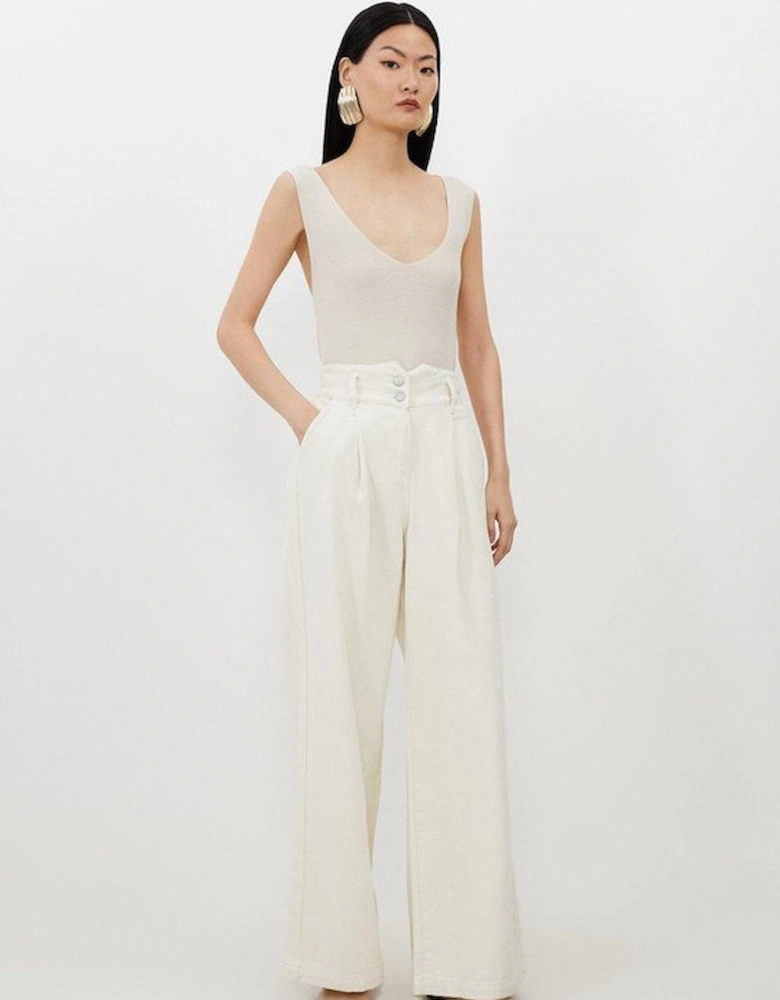 Denim Wide Leg Trousers