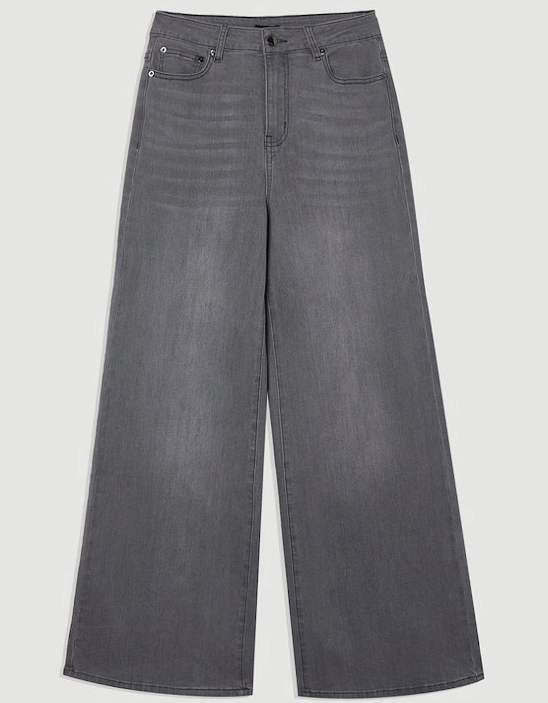 Stretch Denim Wide Leg Jean