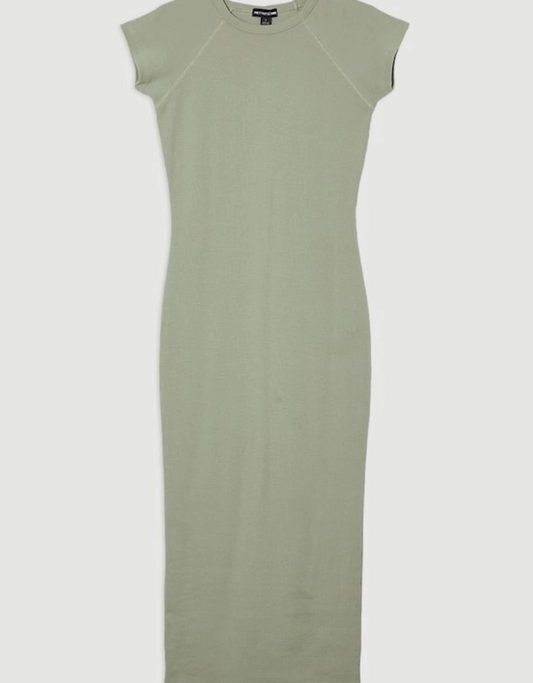 Compact Jersey Rib Cap Sleeve Maxi Dress