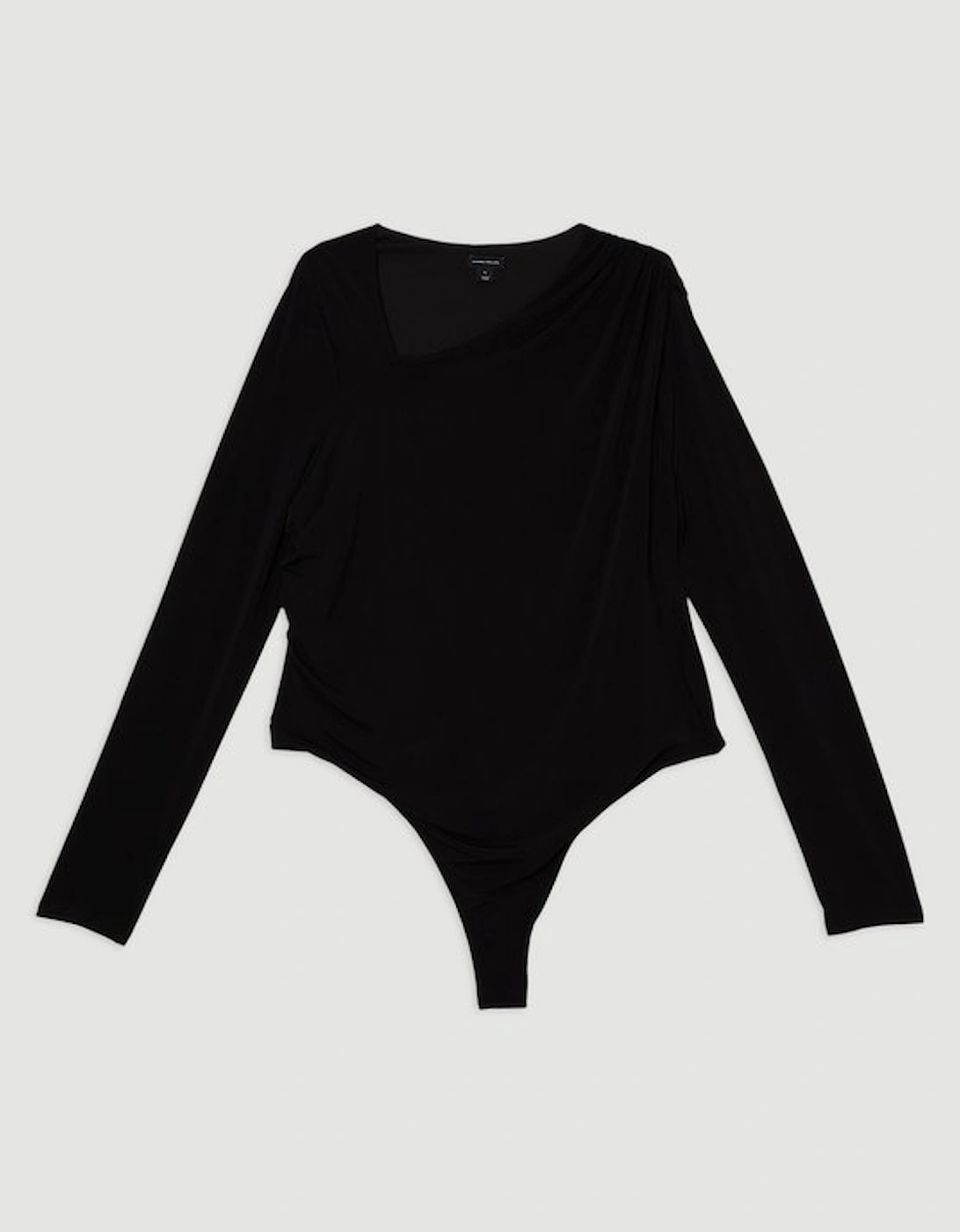 Plus Size Jersey Crepe Long Sleeve Ruched Bodysuit