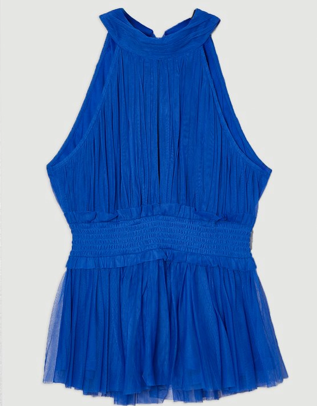 Tulle Layered Halter Neck Blouse