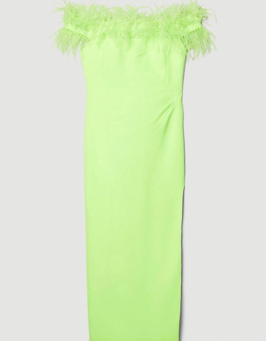 Feather Bardot Stretch Crepe Tailored Maxi Dress