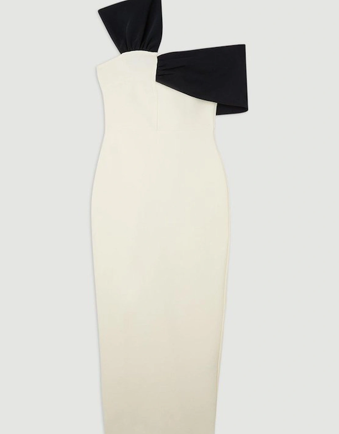 Figure Form Bandage Asymmetric Strap Knit Midi Dress