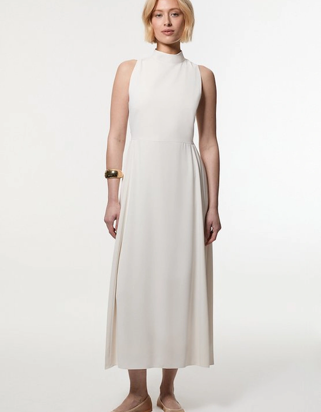 Tall Soft Tailored Pleated Panel Midaxi Dress