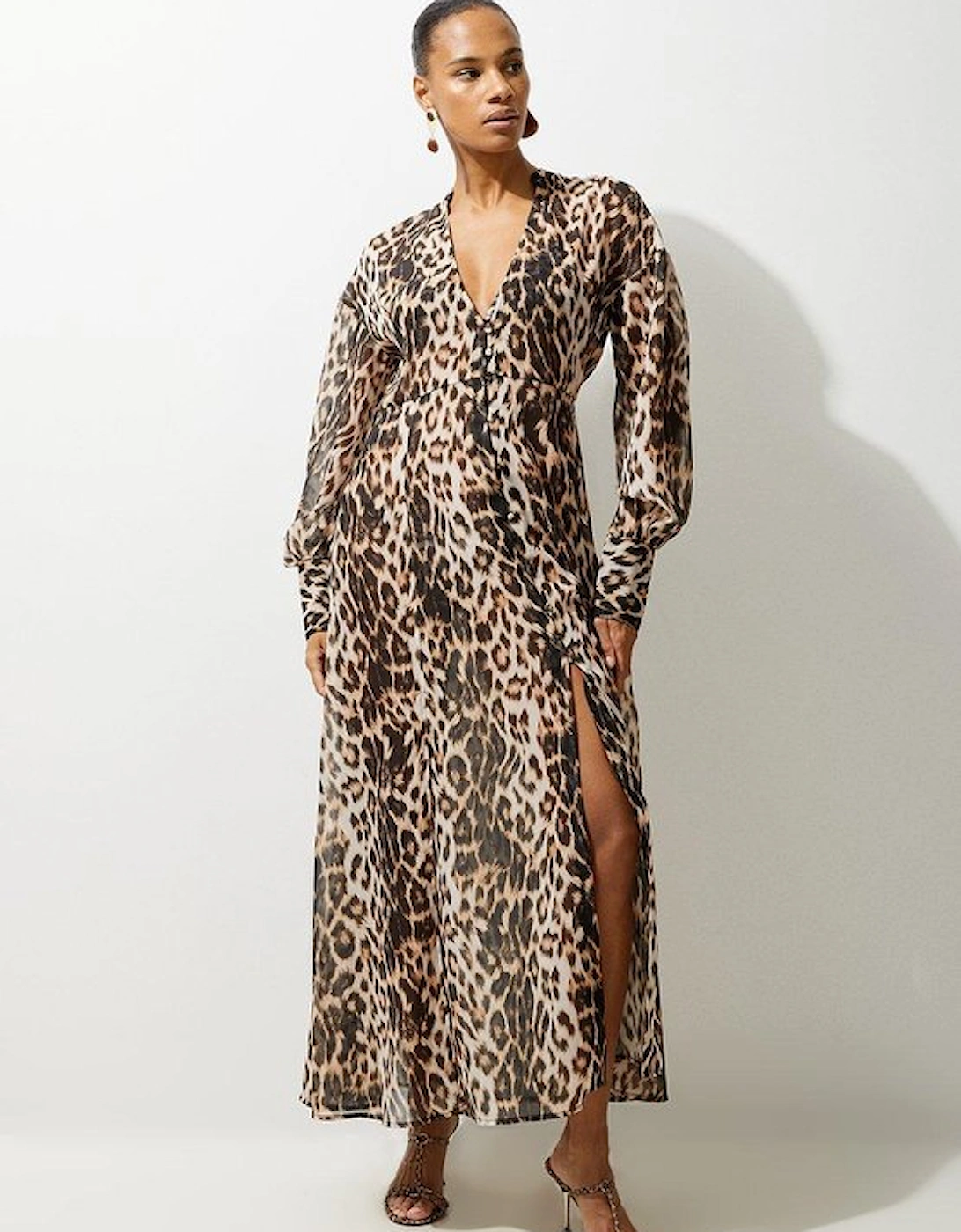 Printed Viscose Maxi Beach Dress